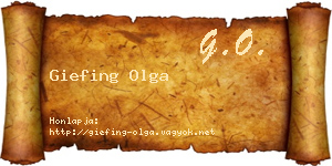 Giefing Olga névjegykártya